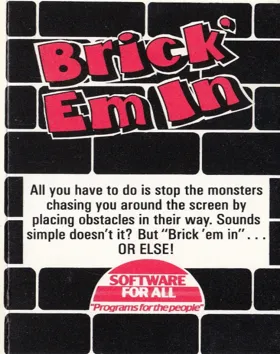 Brick 'Em In (1982)(Software for All)[h TSTH] box cover front